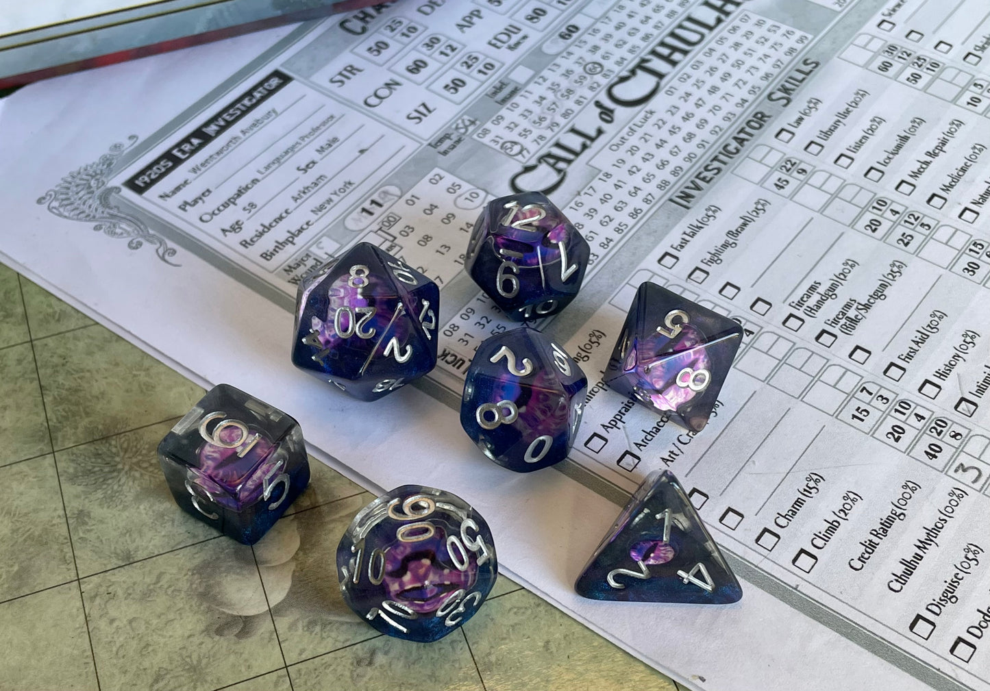 Entombed Demon Eye Poly Set- Purple