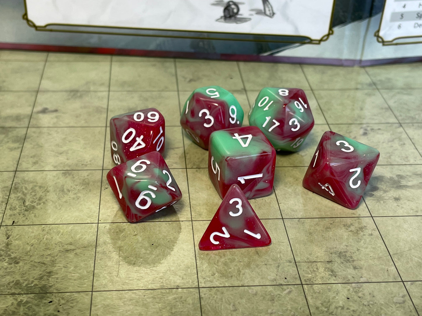 Mythic- Poly Dice Set- Strawberry Crème