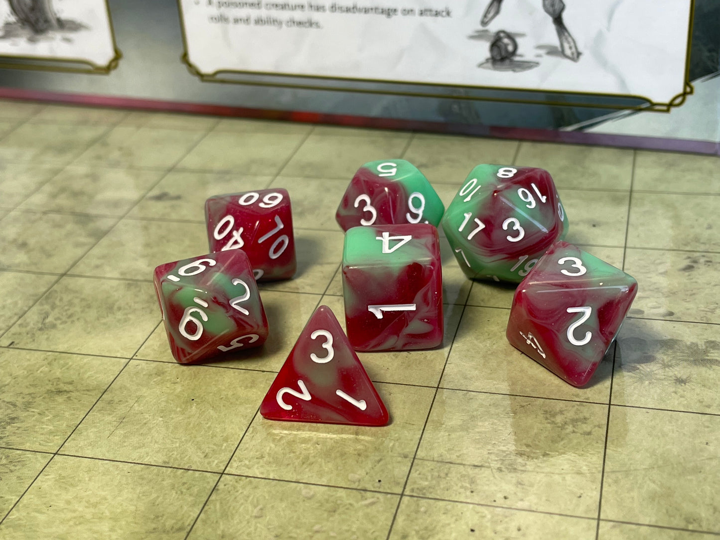 Mythic- Poly Dice Set- Strawberry Crème