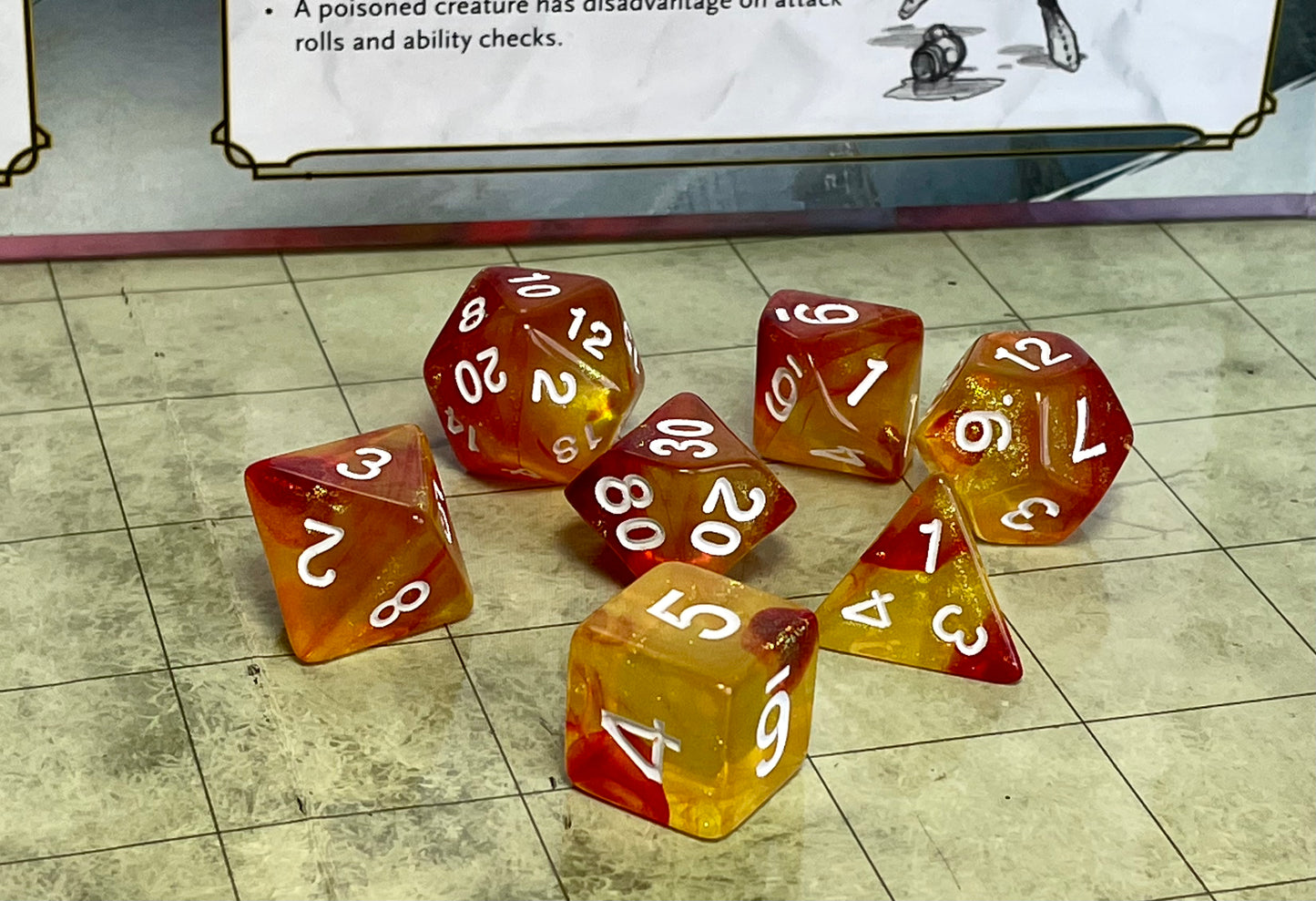 Mythic- Poly Dice Set- Volcano Fire