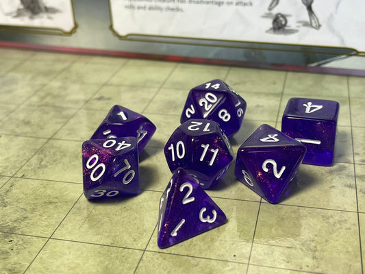 Mythic- Poly Dice Set- Diamond Purple