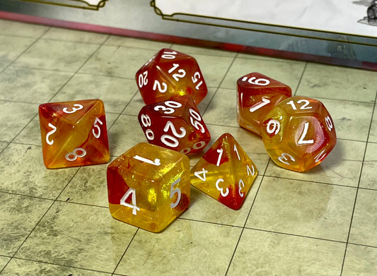 Mythic- Poly Dice Set- Volcano Fire